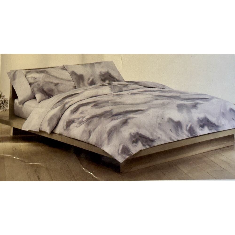 Calvin Klein Moonstone Queen 3 Pc Comforter Set Gray Purple New Cotton Shams - Picture 6 of 9